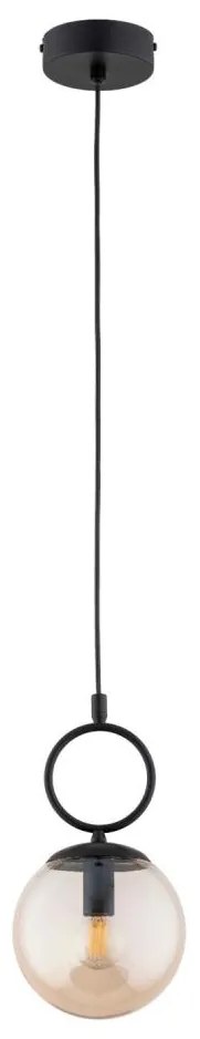 Luster na lanku SITRO 1xE14/10W/230V čierna/dymová béžová