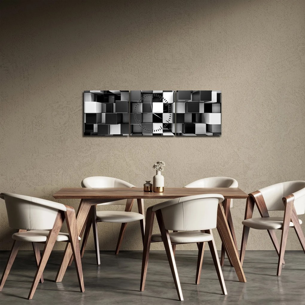 Obraz - Kocky (s hodinami) (90x30 cm)