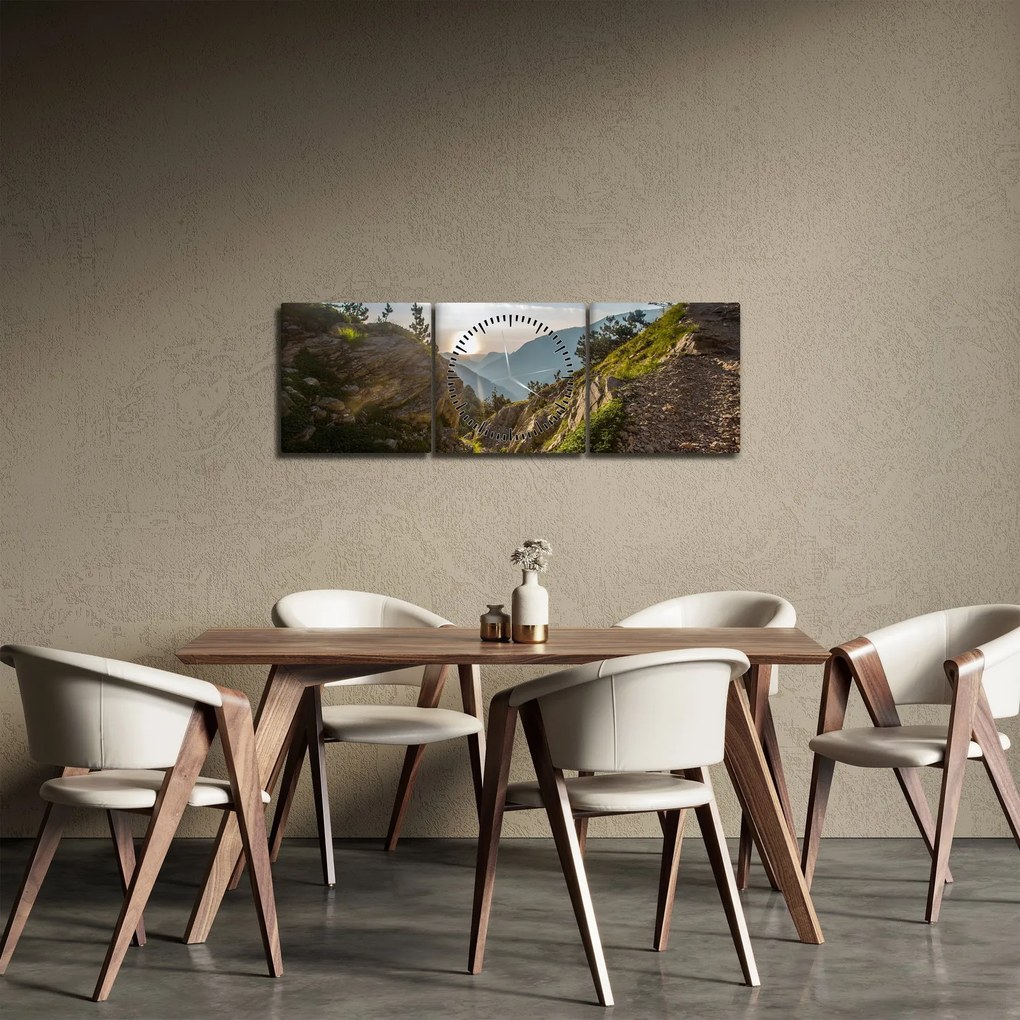 Obraz - Hora Olymp (s hodinami) (90x30 cm)