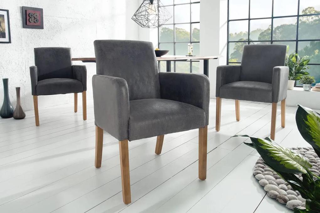 Dizajnová jedálenská stolička Clemente, sivá