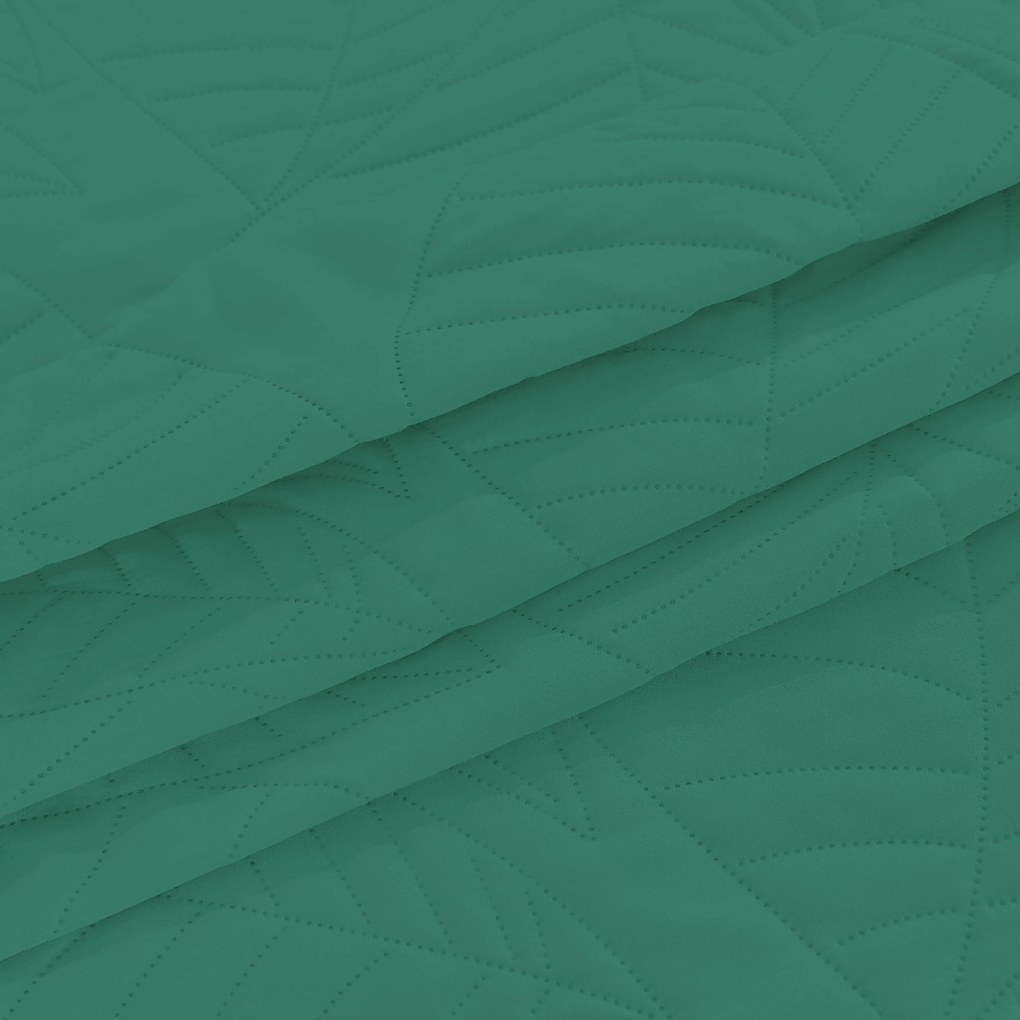 Zelený prehoz na posteľ so vzorom LEAVES Rozmer: 220 x 240 cm