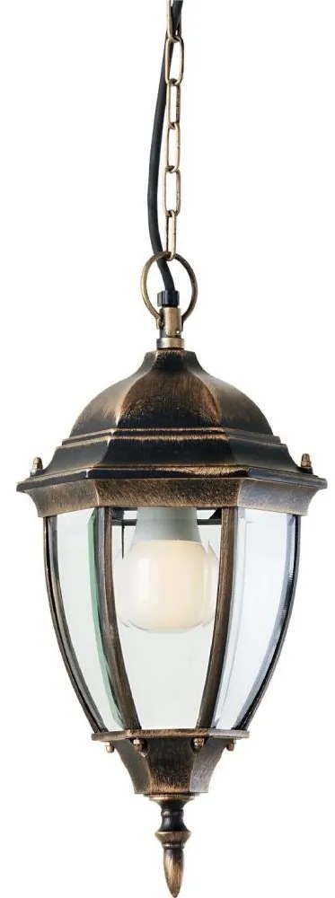 Redo 9607 - Vonkajší luster na reťazi SEVILLA 1xE27/42W/230V IP44 zlatá/patina