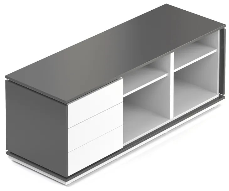 Kontajner Creator 153,6 x 53,6 cm, 3-modulový, biela / antracit