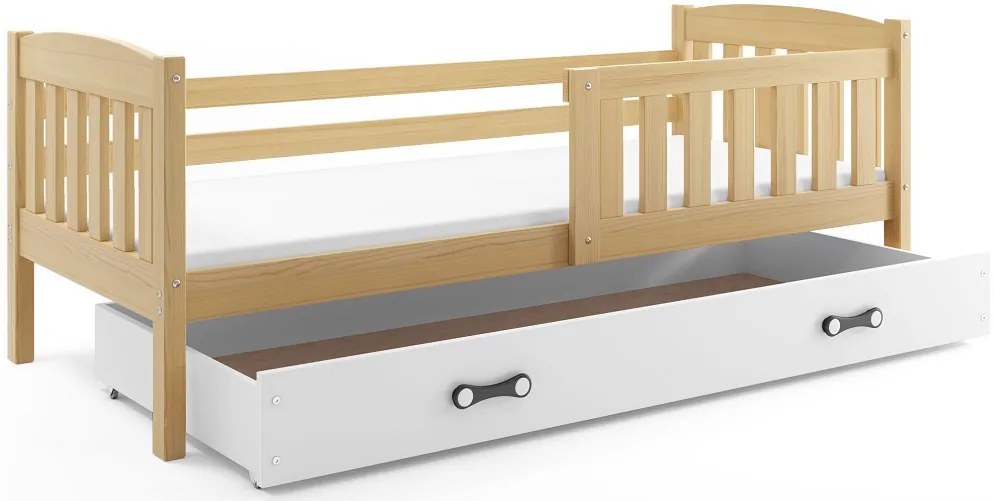 Posteľ KUBO 1 200x90 Borovica - Biela