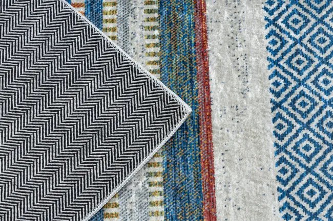 Protišmykový koberec / behúň ANDRE 35950 modrý / žltý