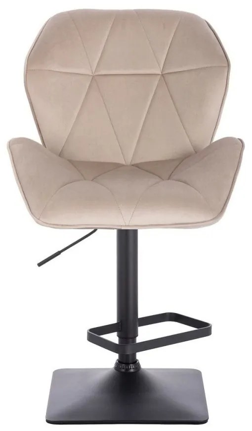 LuxuryForm DESIGN Barová stolička MILANO MAX VELUR na čiernej hranatej podstave - latte
