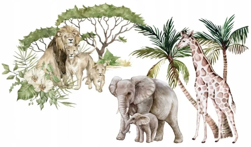 Nálepka na stenu exotické safari 100 x 200 cm
