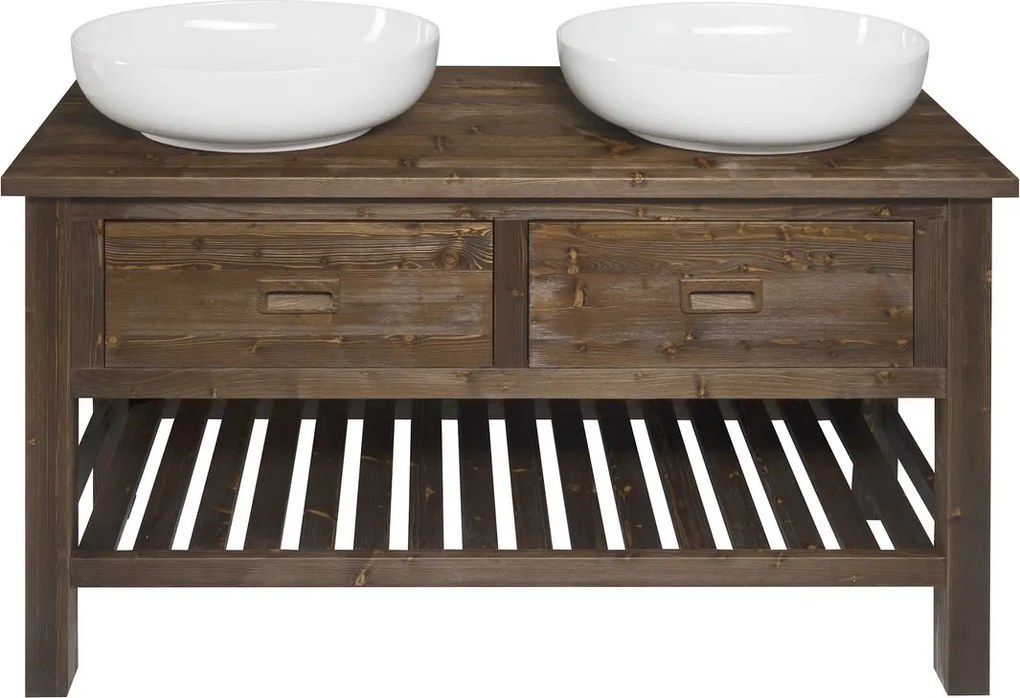 Sapho Sapho, BRAND umývadlová skrinka 130x73x50cm, morený smrek, BA131S