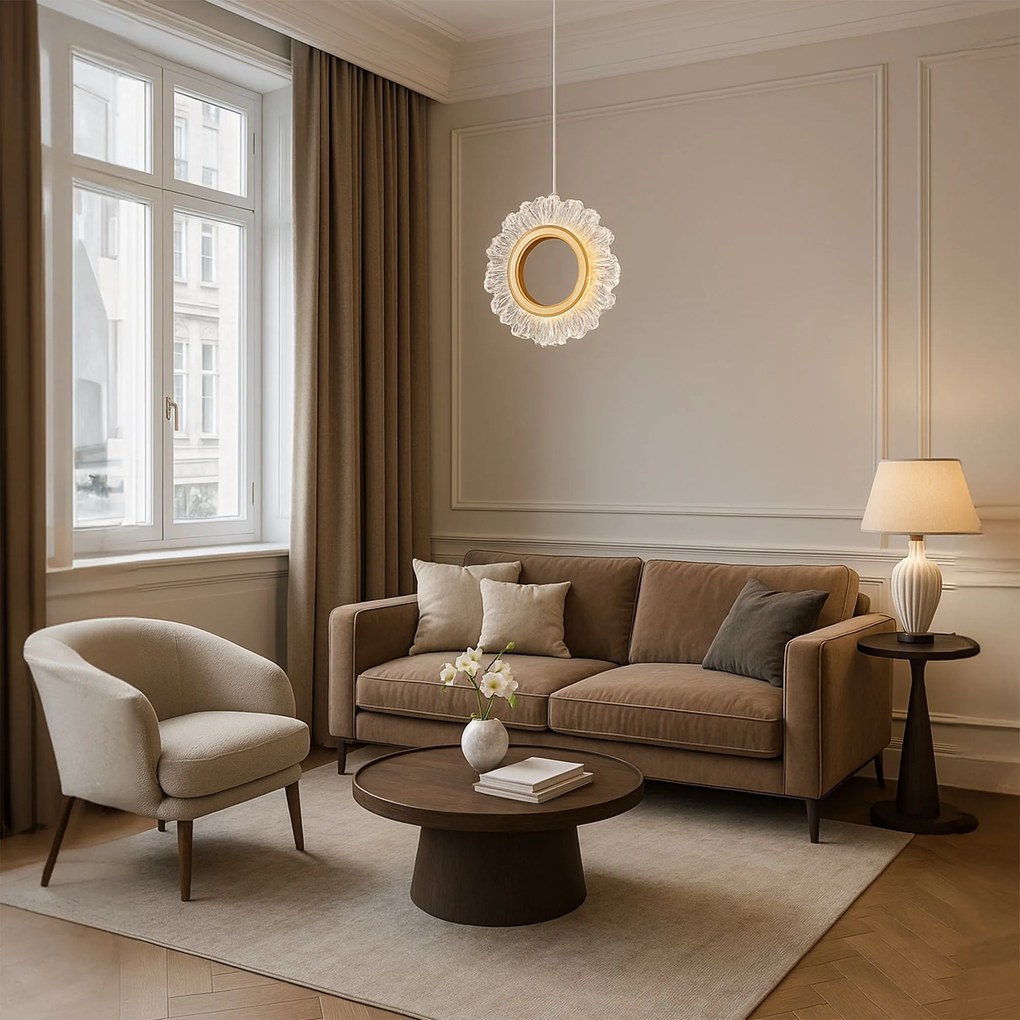 Toolight Toolight, LED závesné osvetlenie 21cm, 5W, 3000K, LHJ102-1CP, zlatá, OSW-60047