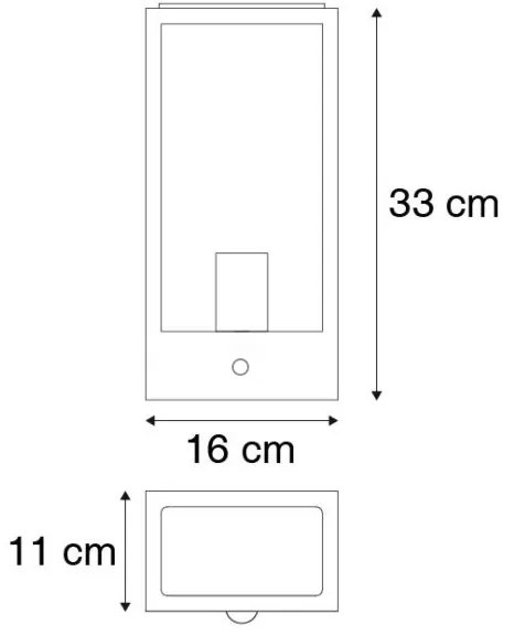 Vonkajšia nástenná lampa tmavozelená so senzorom súmraku IP44 - Rotterdam