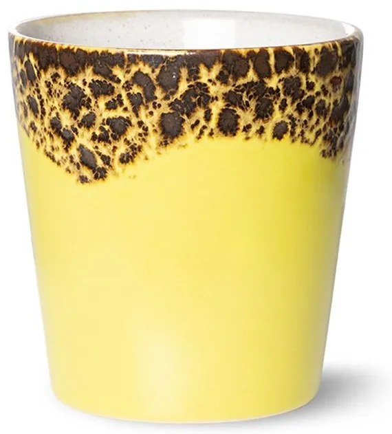 Žlto-hnedý retro hrnček na kávu Coffee 70s Solar - Ø7,5*8cm / 180ml