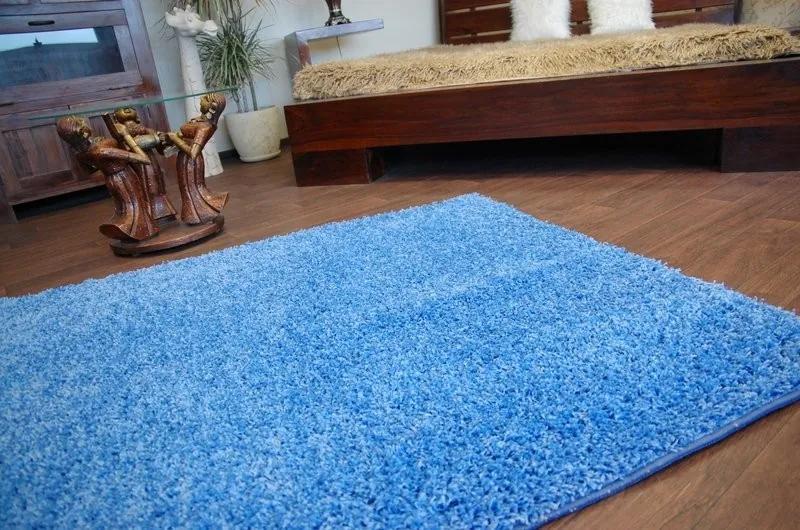 Kusový koberec SHAGGY Izebelie 5cm modrý