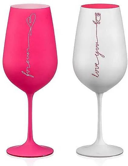 Crystalex poháre Love Red and White 550 ml 2 ks