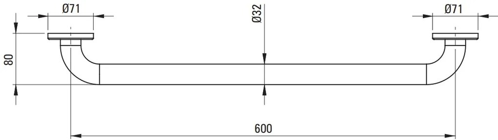 Deante Deante, držiak na stenu 60 cm, chrómová, DEA-NIL_041C