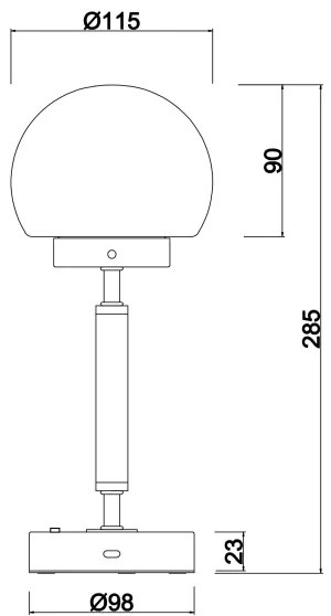 Globo 21033M-LED Nab. dot. stol. lampa HAKU LED/2,5W/5V 2700/4000/6500K mosadz