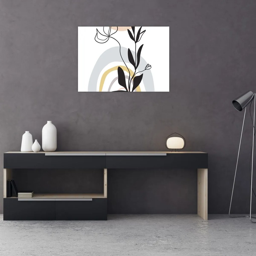 Sklenený obraz - Kvety vo váze N⁰1 (70x50 cm)