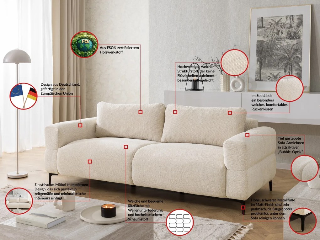 POHOVKA FLEUR 3 MIESTNÁ KRÉMOVÁ 217 cm