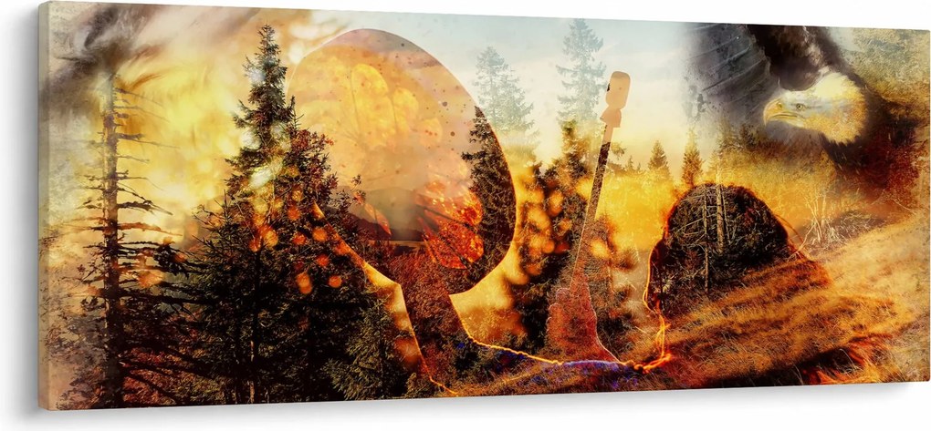 Obraz - Šamanský motív (120x50 cm)