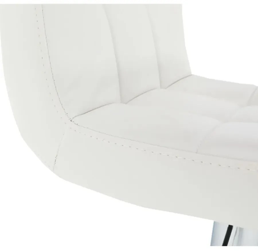 Barová stolička, biela ekokoža/chróm, KANDY NEW