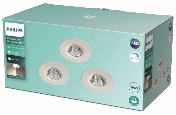 Philips - SADA 3x LED Stmievateľné kúpeľňové svietidlo LED/5,5W/230V 2700K IP65