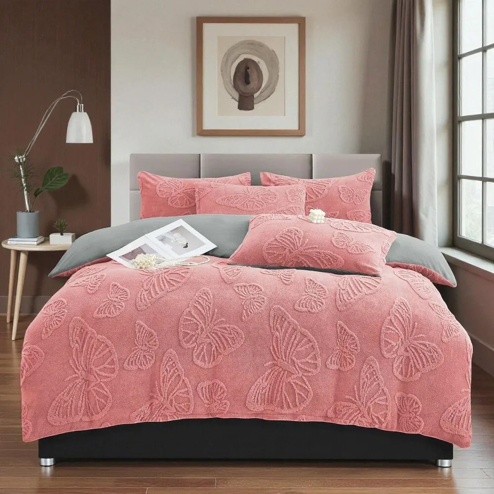 Jemné mikroplyš obliečky Homa EXCLUSIVE PINK 7-dielna sada 140x200 cm