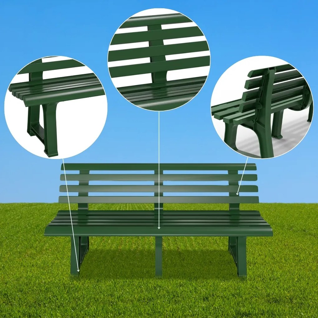 Záhradná lavica ORCHIDEA, 145x49x74cm, zelená I.P.A.E-Progarden