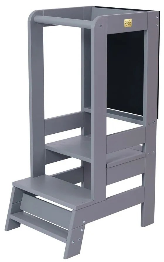 Sivá učiaca veža z borovicového dreva Montessori – Meowbaby