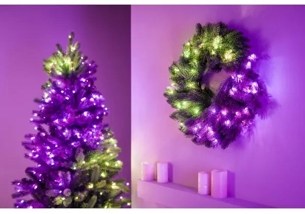 Twinkly GD20P4425P00 - LED RGB Stmievateľný vianočný veniec 50xLED pr. 60 cm Wi-Fi