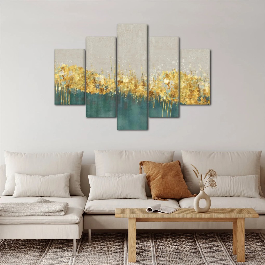 Obraz - Textúra so zlatým dekorom (150x105 cm)