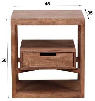 Nočný stolík 22-30 Sahara Drevo Mango - Komfort-nábytok