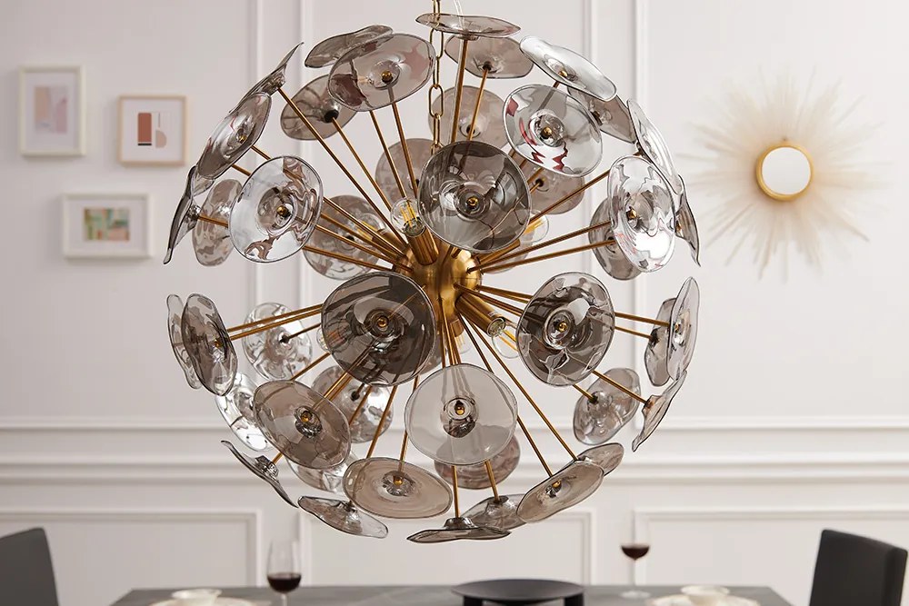 Závesná lampa Infinity Home zlaté sklo