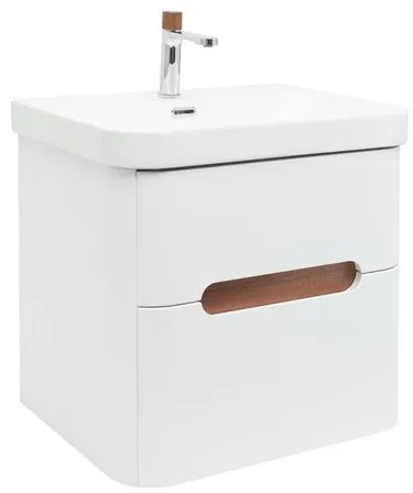 Kúpeľňová skrinka s umývadlom a batériou SAT Fusion 57,5x53x45 cm biela matná SATFUSION260WMWBA, 1 ks