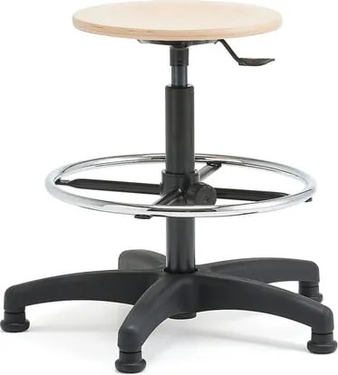 Pracovná dielenská stolička WARNER, drevená, výška 530-780 mm