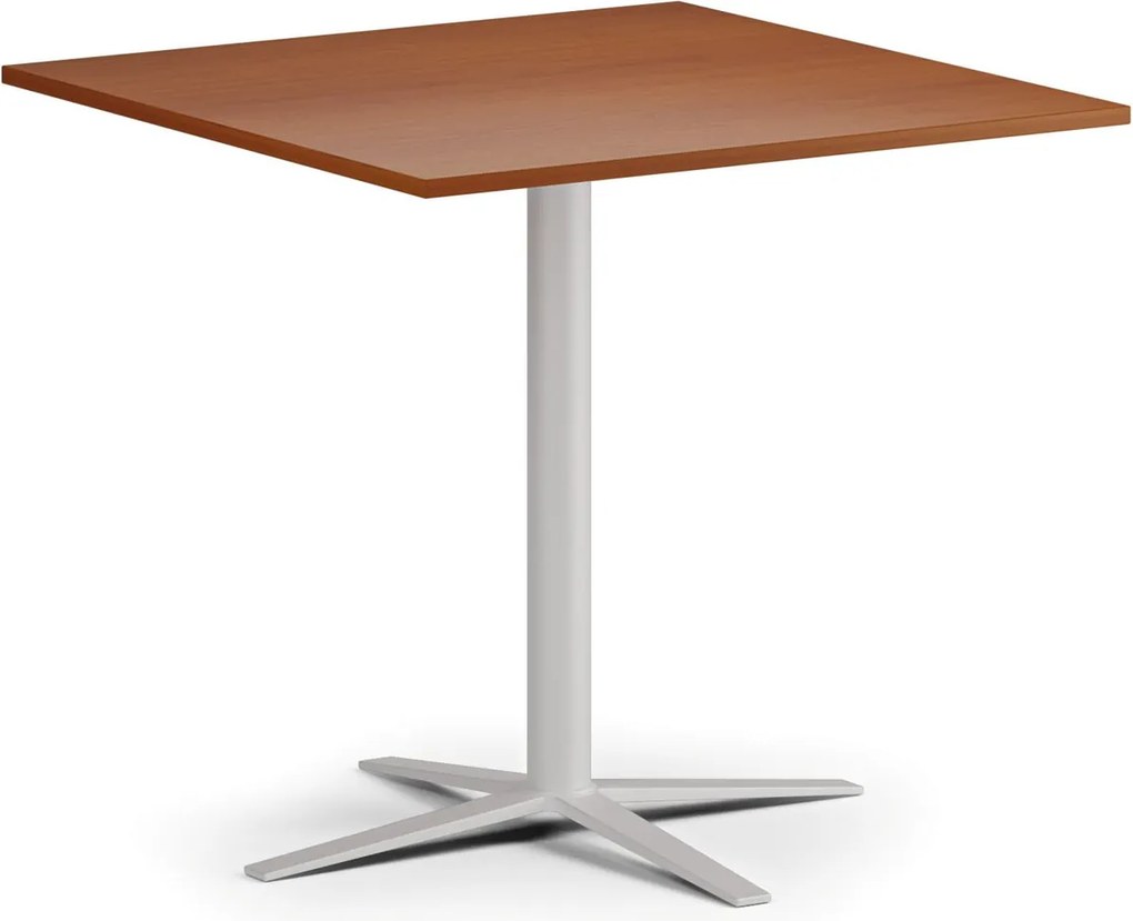 Konferenčný stolík AURA, 60x60 cm, biela podnož, čerešňa