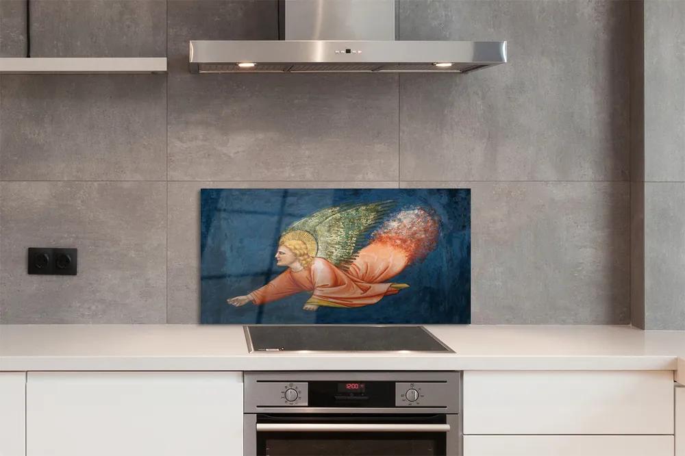 Sklenený obklad do kuchyne Art okrídlený anjel 100x50 cm