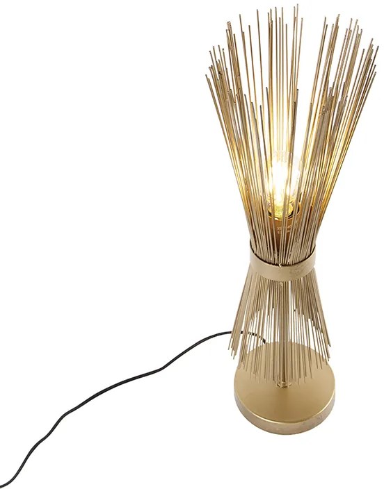 Rustikálna stolná lampa mosadz - Broom
