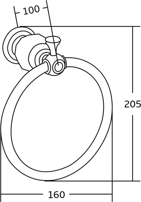 Mexen Estela, držiak na uteráky Ring, ružové zlato, 7011532-60