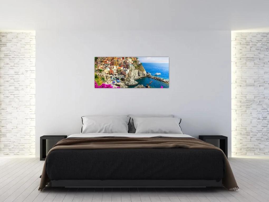 Obraz - Talianska dedinka Manarola (120x50 cm)