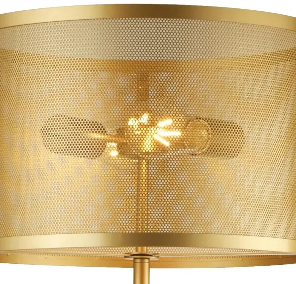 Searchlight EU2832-2GO - Stojacia lampa FISHNET 2xE27/60W/230V zlatá