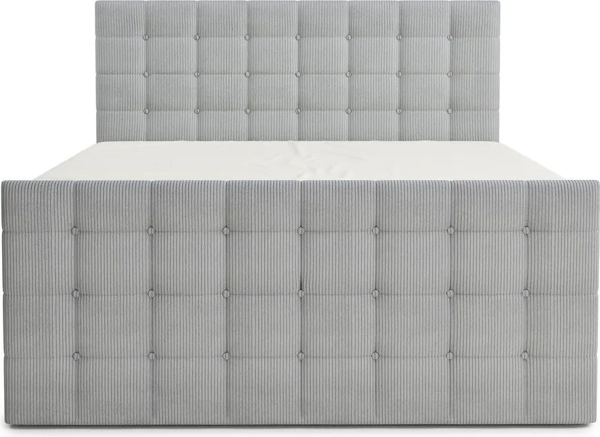 Sivá boxspring posteľ s úložným priestorom 200x200 cm Tasca – Maison de Rêve