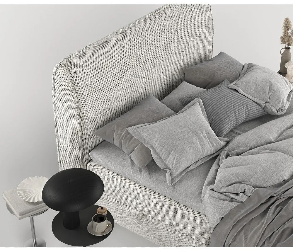 Svetlosivá boxspring posteľ s úložným priestorom 200x200 cm Melba – Maison de Rêve