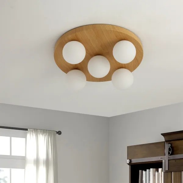 Brilagi - Stropné svietidlo LUND WOOD 5xG9/9W/230V pr. 40 cm drevené