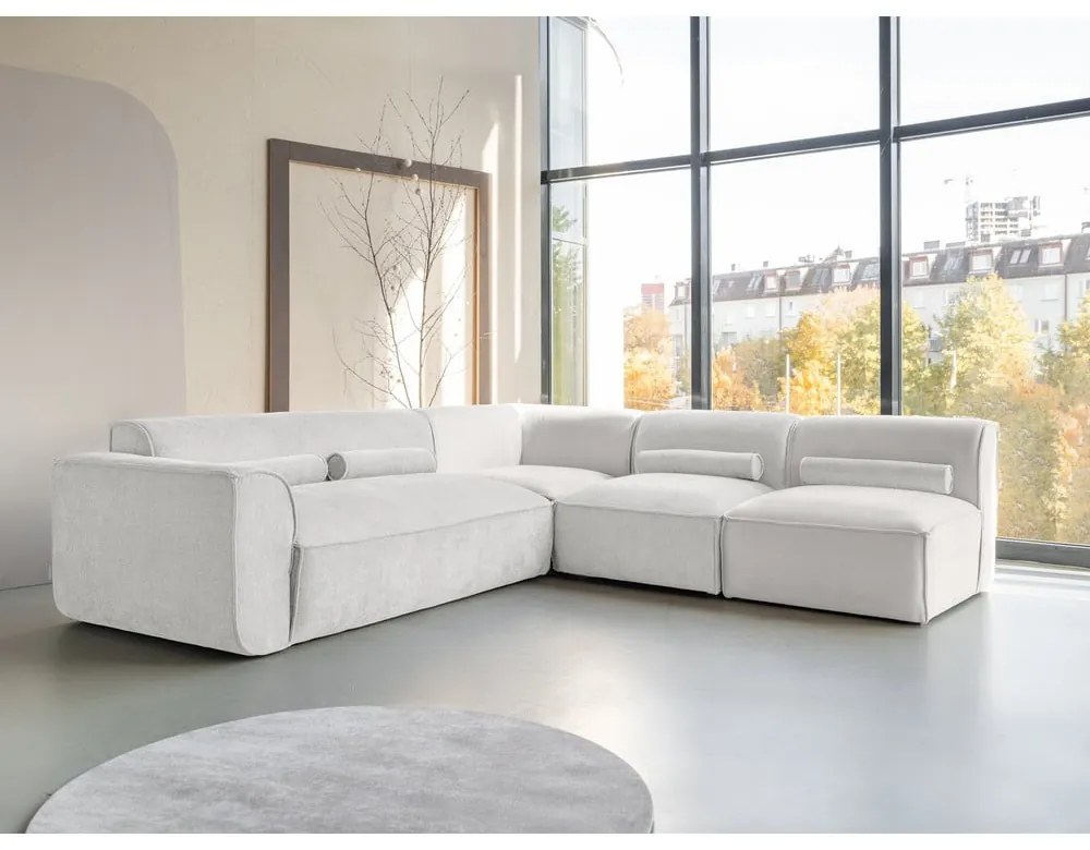 Krémovobiela rohová pohovka (pravý roh) Flex Felix – Miuform