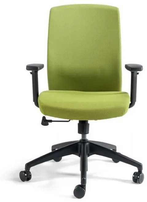 Kancelárska otočná stolička J2 Eco — látka, čierna / zelená S podhlavníkom