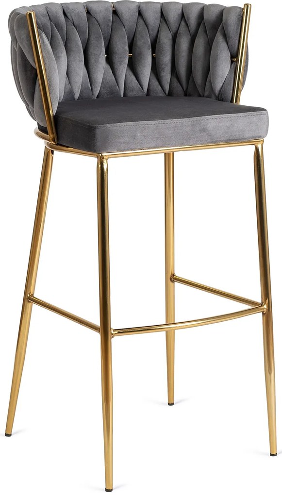 Barová stolička Flores 60 cm sivá/zlatá