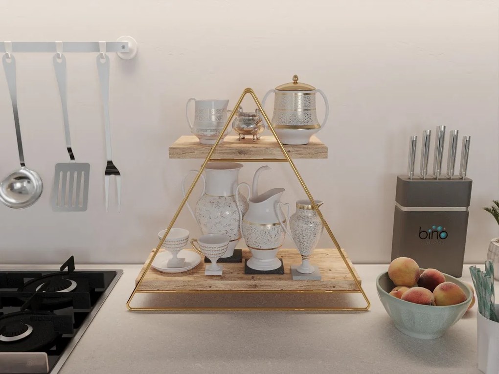 Polica MASA SERVIS hnedá