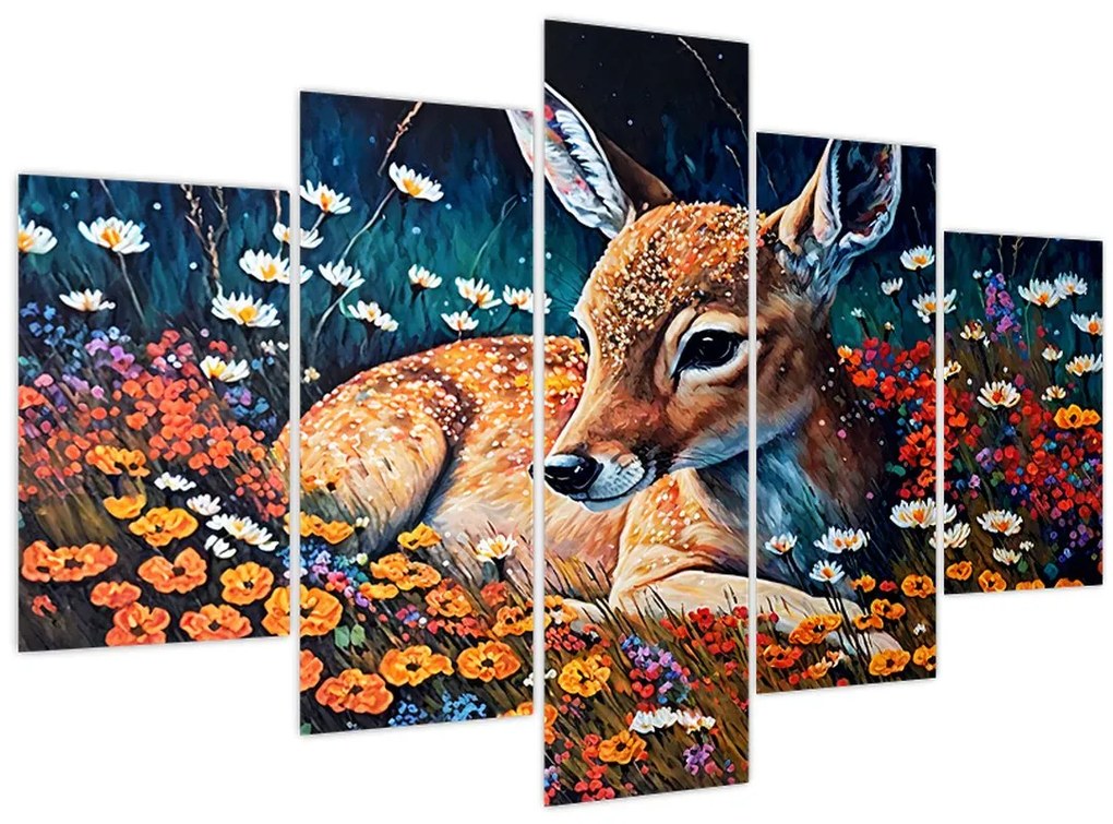 Obraz - Maľované srne (150x105 cm)