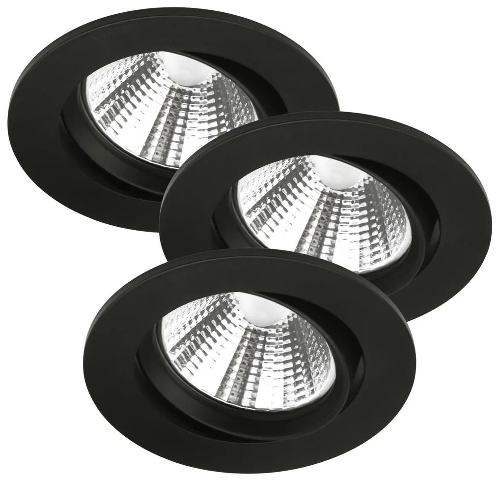 NORDLUX Sada 3x zapustené stropné LED svietidlo FREMONT, 5,5 W, teplá biela, čierna