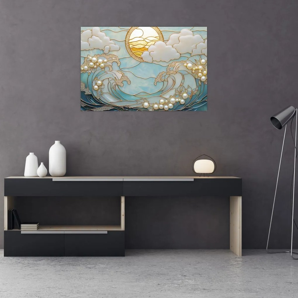 Obraz - 3D perly v oceáne (90x60 cm)