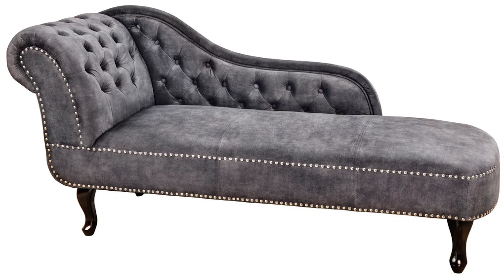 Dizajnová leňoška Chesterfield 170 cm sivý zamat